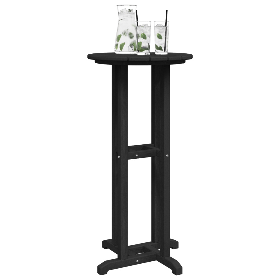 Masă de Bar Neagră 55x55x107 cm HDPE - 2 | YEO