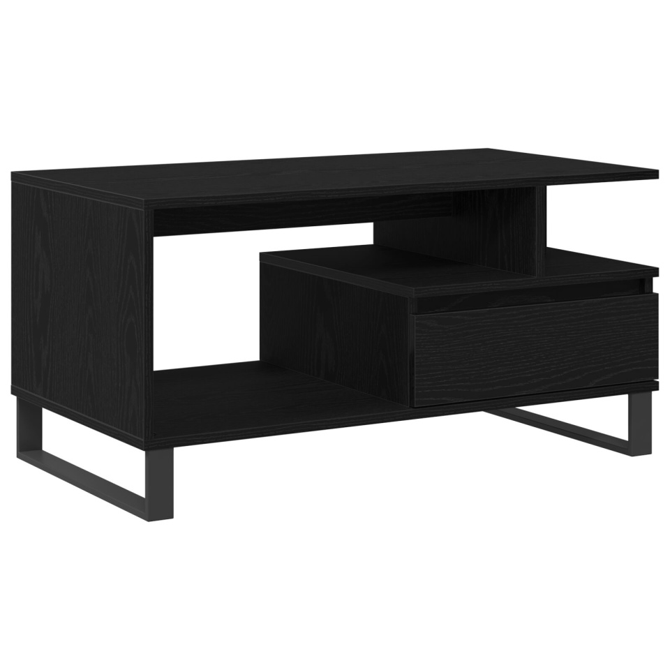 Masă de cafea Negru Stejar 90x49x45 cm Lemn prelucrat - 1 | YEO