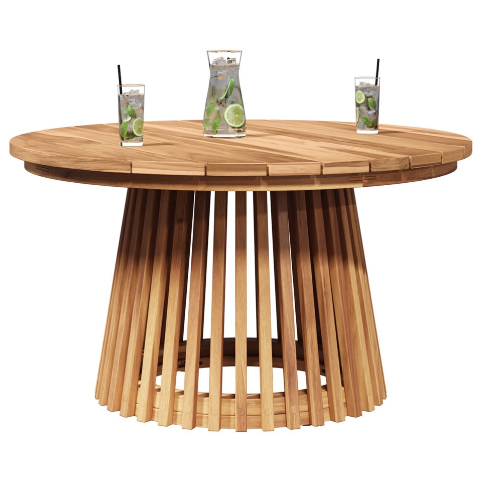 Masă de cafea pentru grădină Ø70x40 cm din lemn solid de tec - 2 | YEO