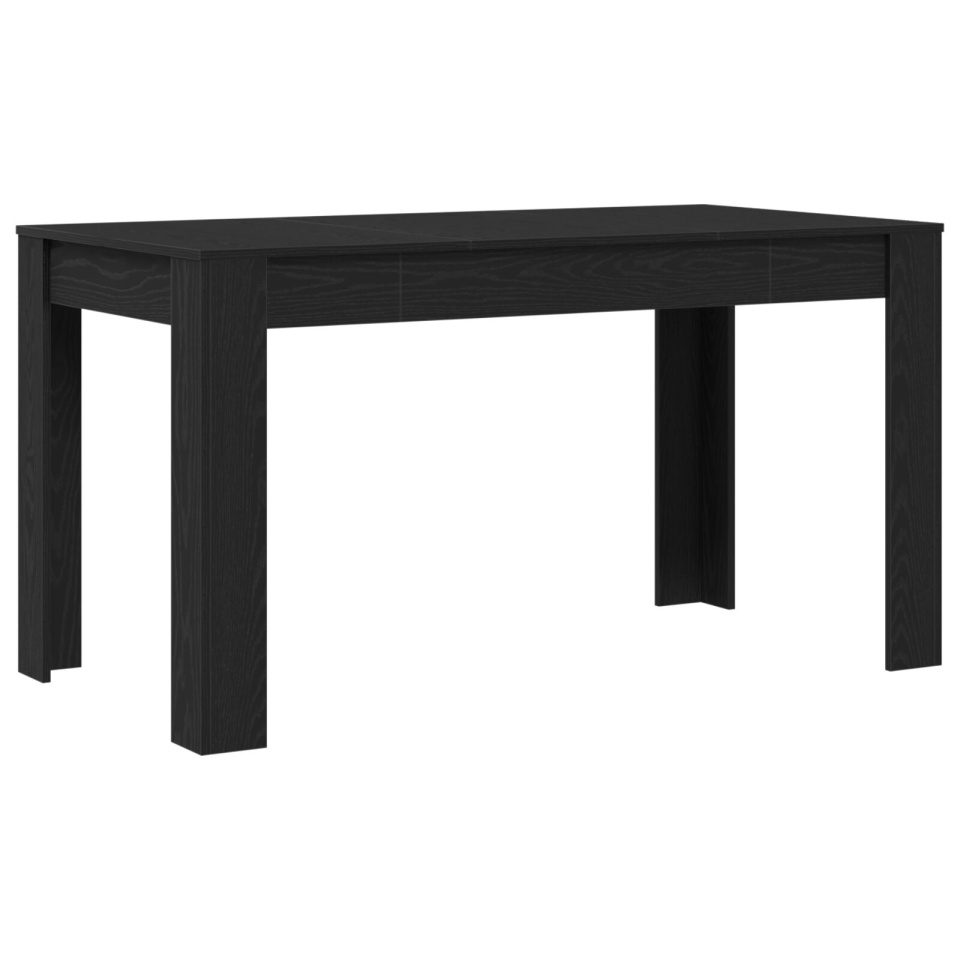 Masă de dining Neagră cu aspect de Stejar 140x74,5x76 cm din Lemn Compus - 1 | YEO