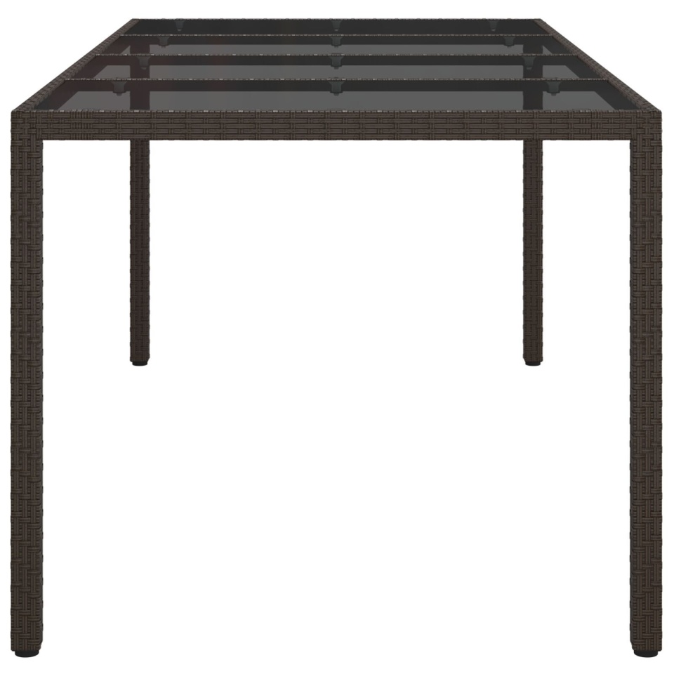 Masă de Dining pentru Grădină Maro 190x90x75 cm Poliratan - 3 | YEO
