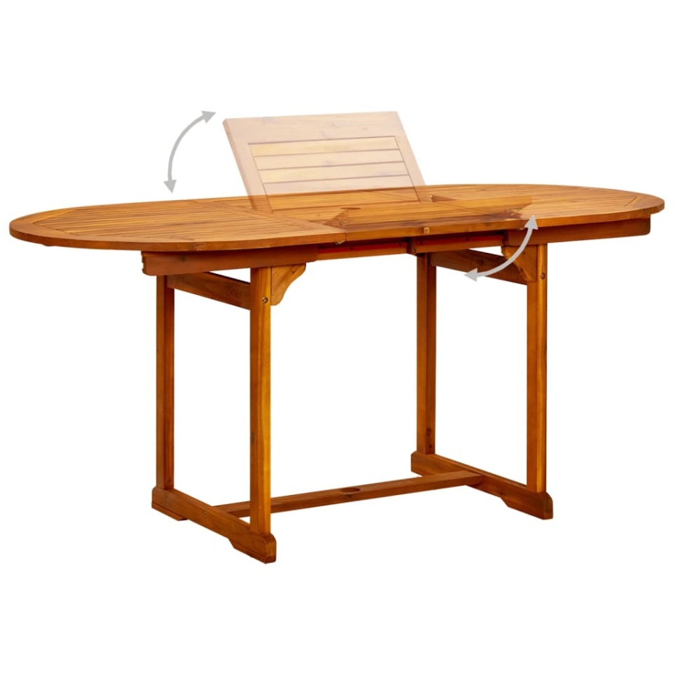 Masă de grădină, (120-170)x80x75 cm, lemn masiv de acacia - 2 | YEO