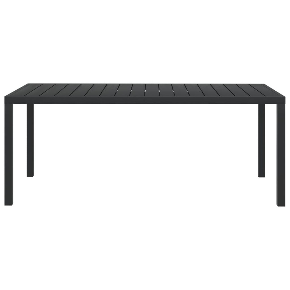 Masă de grădină, negru, 185 x 90 x 74 cm, aluminiu și WPC - 1 | YEO