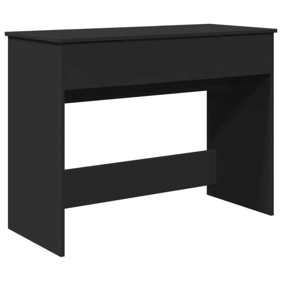 Masă de toaletă cu oglindă, negru, 100x45x76 cm - 1 | YEO