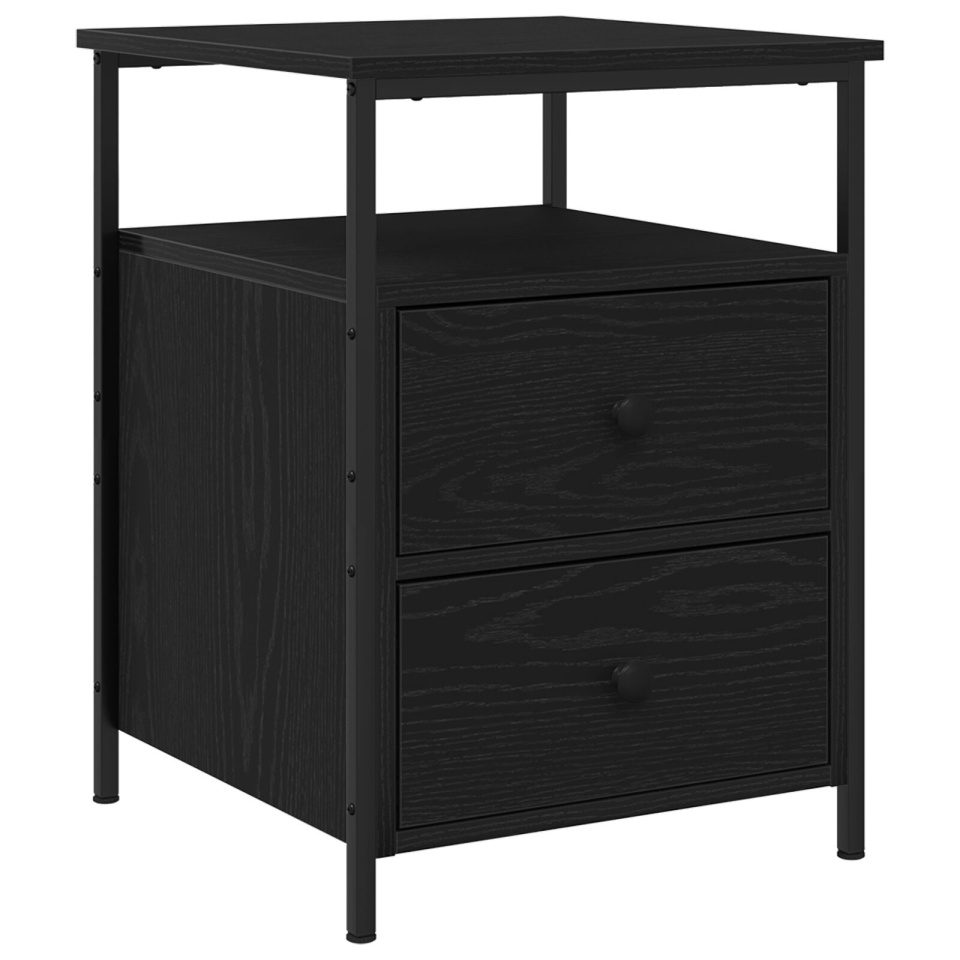 Noptieră 2 buc Negru Stejar 44x45x60 cm Lemn prelucrat - 3 | YEO