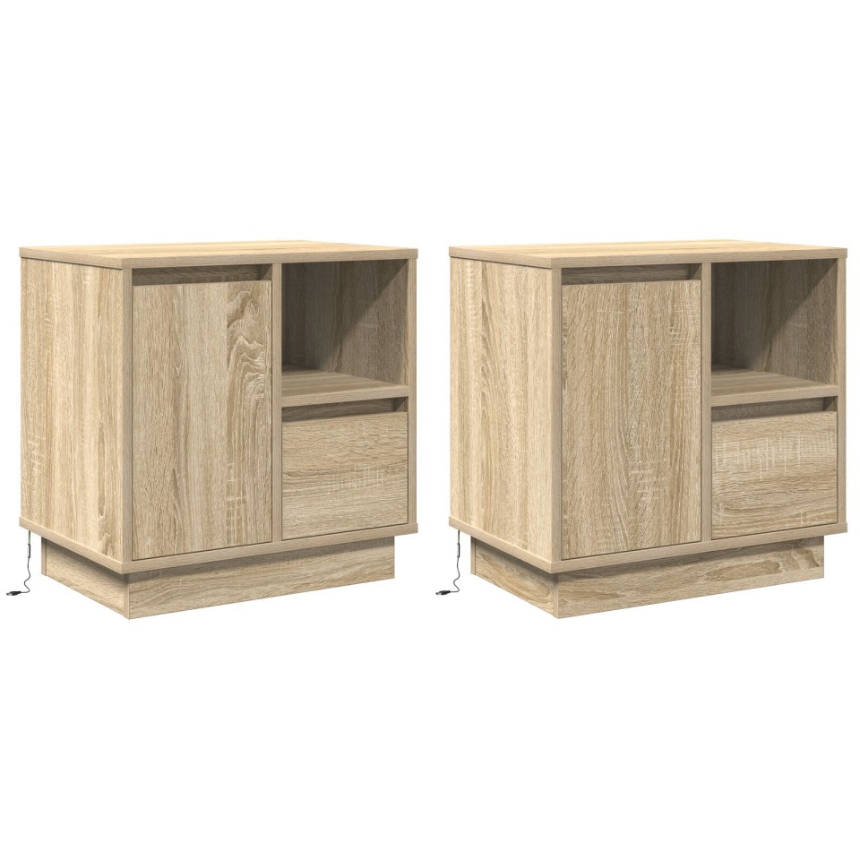 Noptieră cu LED 2 buc Sonoma Oak 50x34.5x50 cm - 1 | YEO