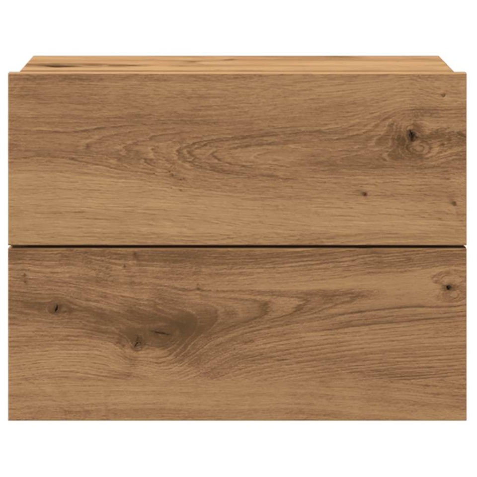 Noptiere de perete, 2 buc., stejar artizanal, 40x32x30 cm - 3 | YEO