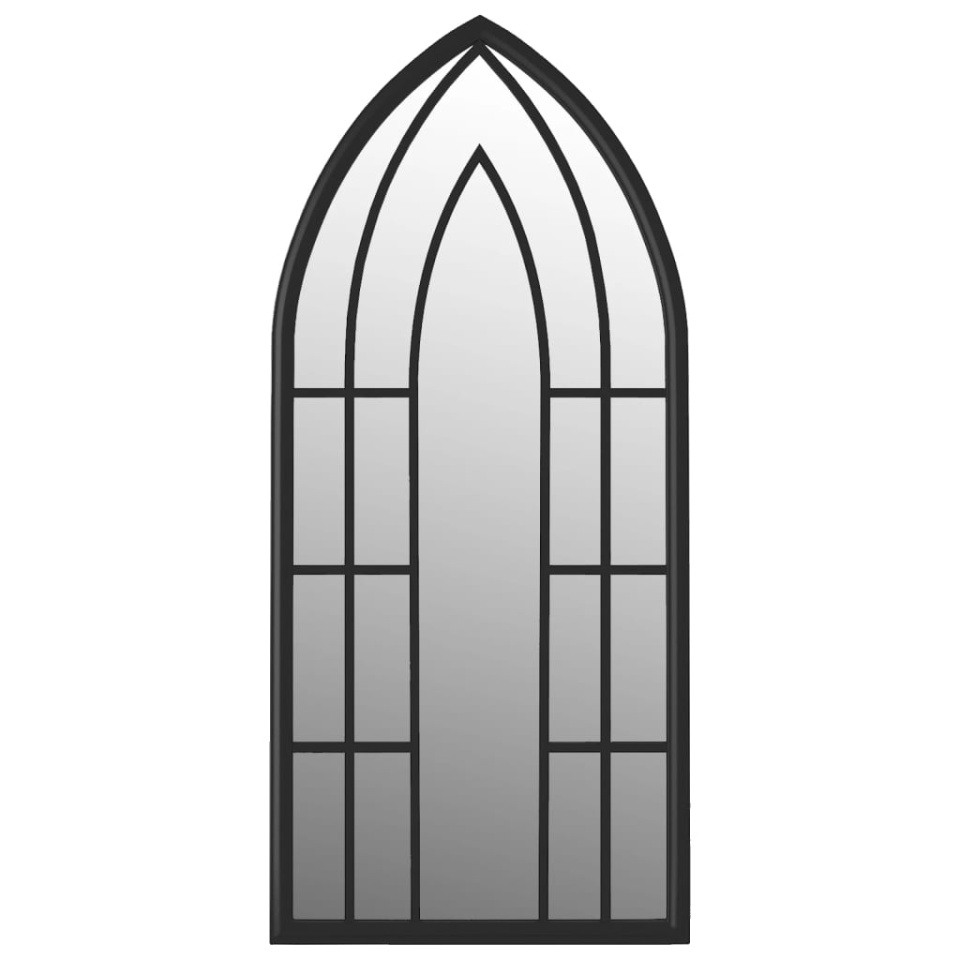 Oglindă,negru, 100x45 cm,fier, pentru utilizare în interior - 1 | YEO