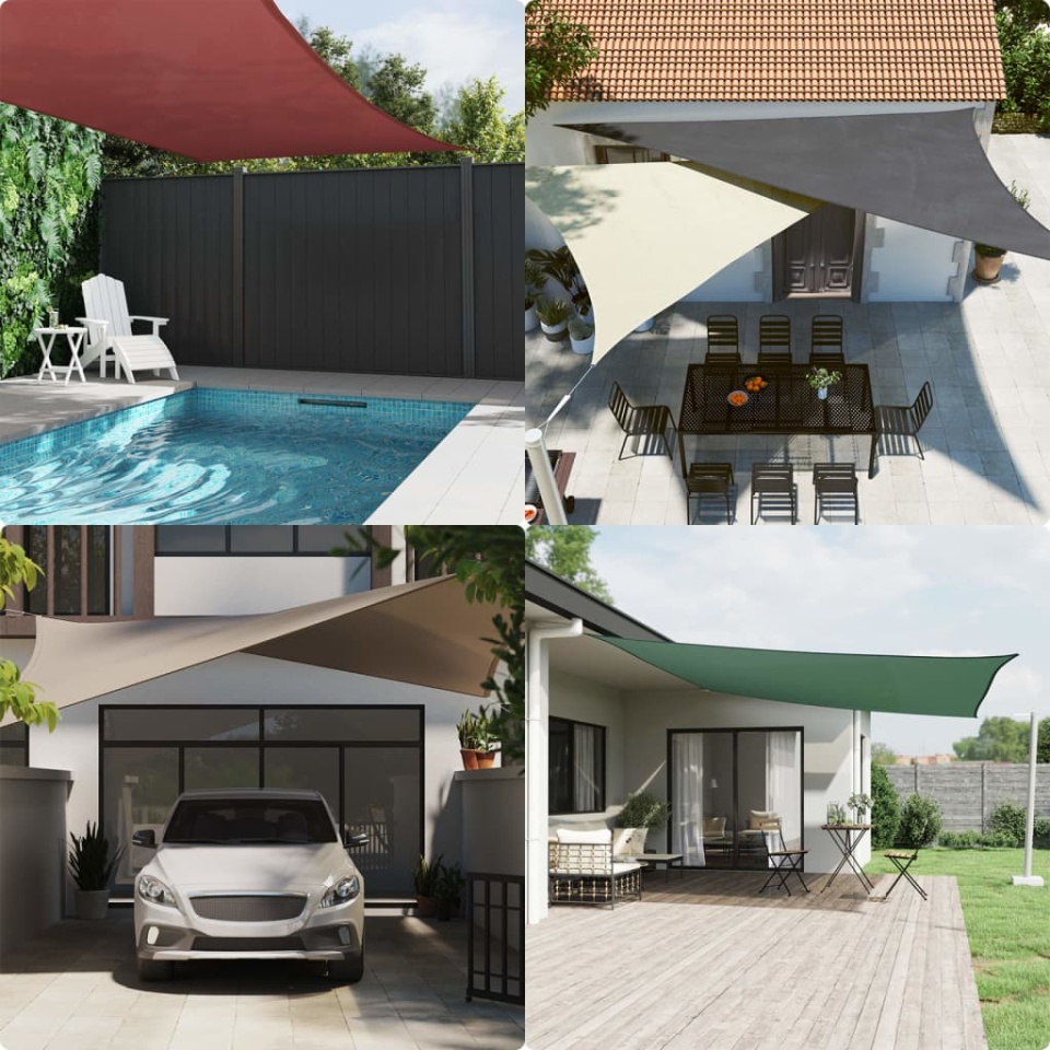 Pânză parasolar crem 5x8 m țesătură oxford dreptunghiular - 2 | YEO