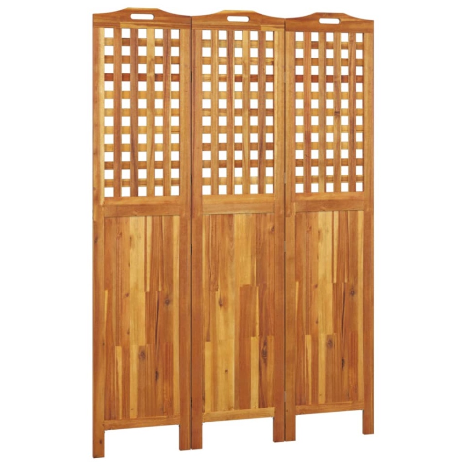 Paravan de cameră 3 panouri 121,5x2x180 cm lemn masiv de acacia - 1 | YEO