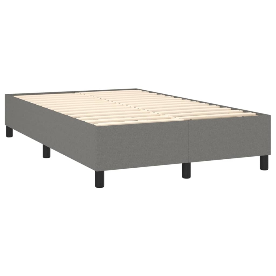 Pat box spring cu saltea, gri închis, 140x190 cm, textil - 3 | YEO