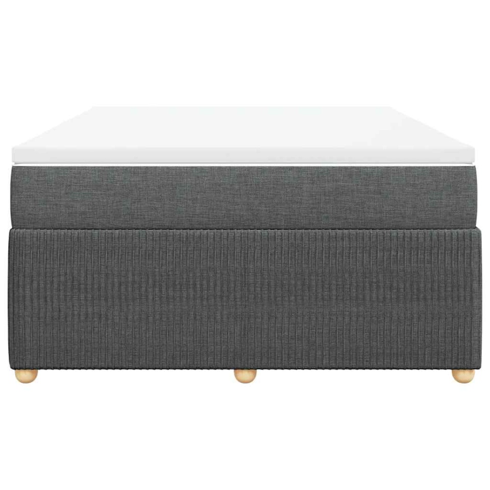 Pat box spring cu saltea, gri închis, 140x200 cm, textil - 3 | YEO
