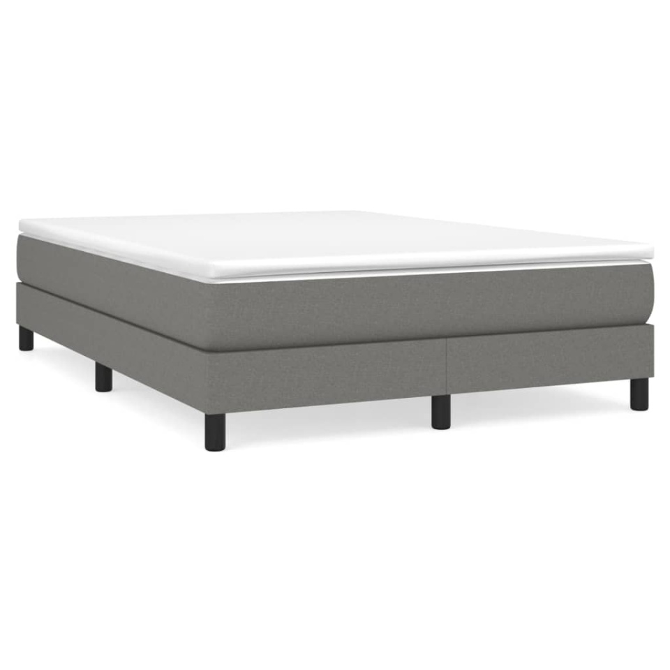 Pat box spring cu saltea, gri închis, 140x200 cm, textil - 1 | YEO