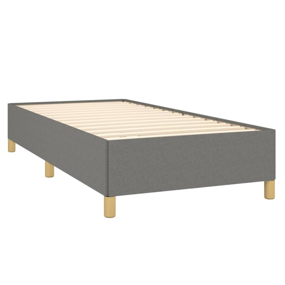 Pat box spring cu saltea, gri închis, 90x190 cm, textil - 3 | YEO