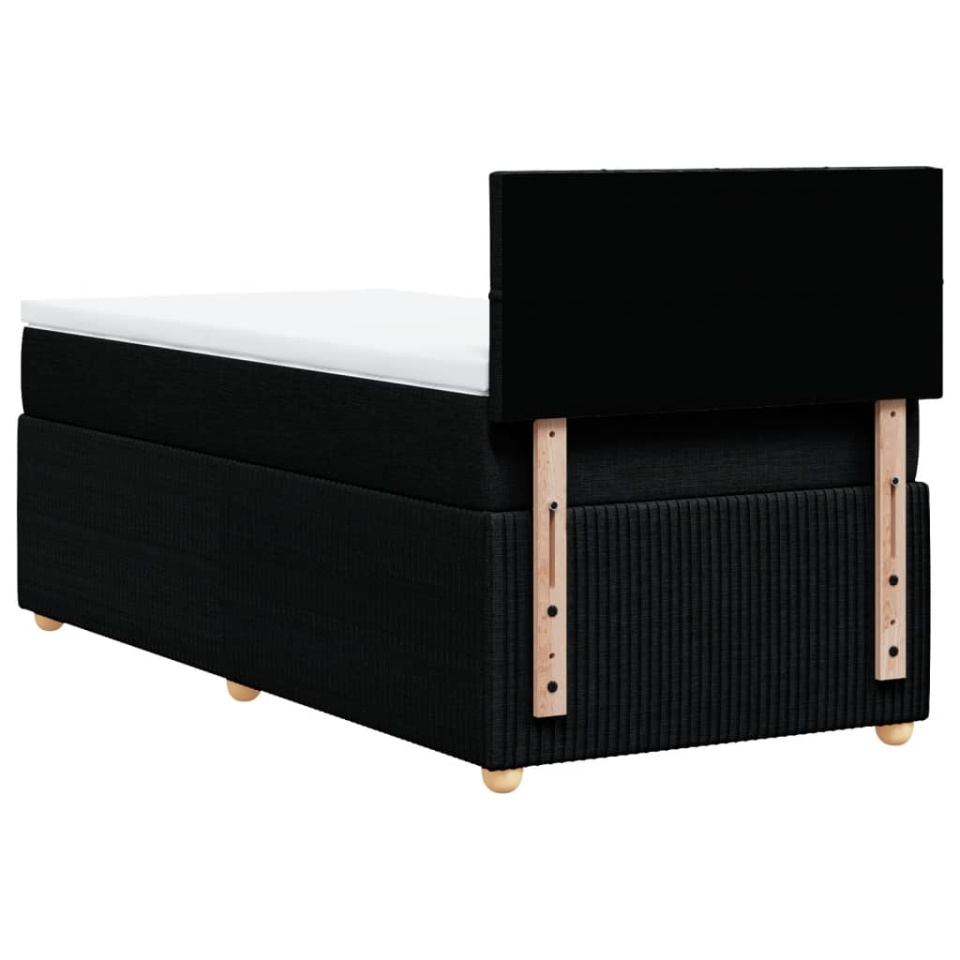 Pat box spring cu saltea, negru, 90x200 cm, textil - 4 | YEO