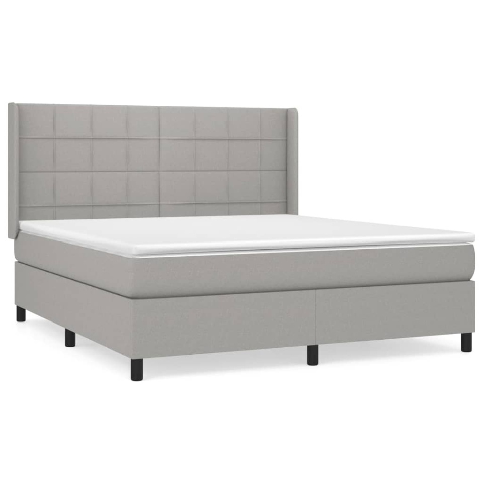 Pat continental, gri deschis, 180x200 cm, material textil - 1 | YEO