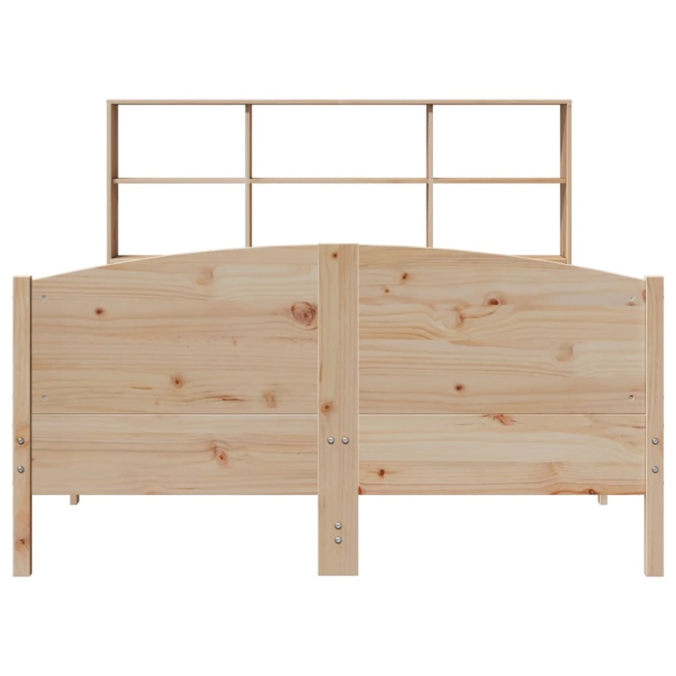 Pat cu bibliotecă fără saltea, 120x190 cm, lemn masiv de pin - 3 | YEO
