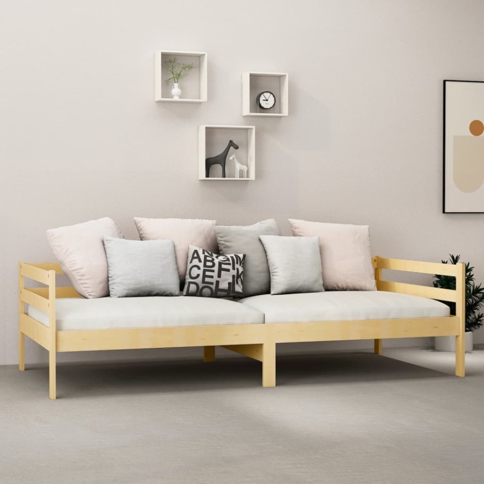 Pat de zi cu saltea, 90x200 cm, lemn masiv de pin - 2 | YEO