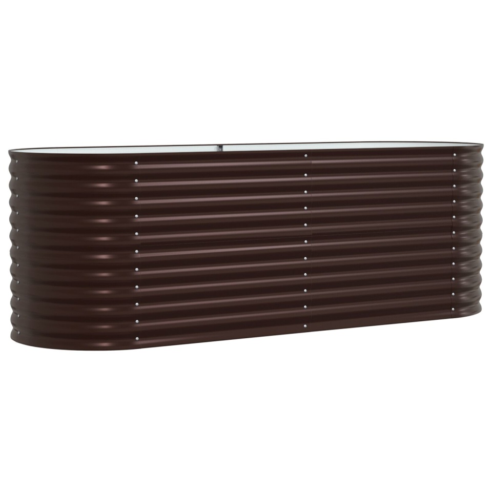 Pat Ridicat pentru Grădină Maro 240x80x81 cm din Oțel Galvanizat - 1 | YEO