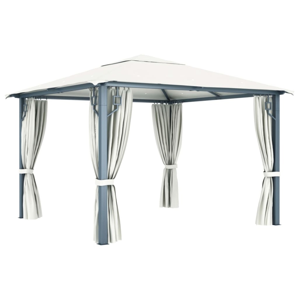 Pavilion cu perdele, crem, 300 x 300 cm, aluminiu - 3 | YEO