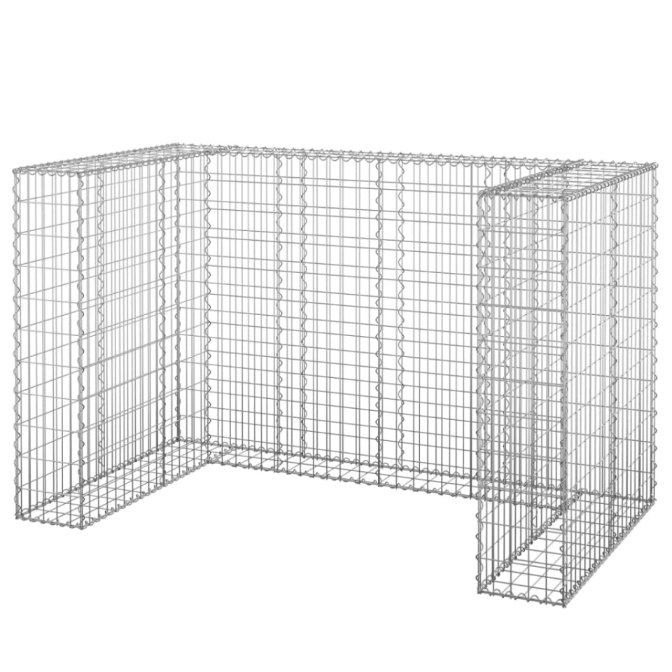 Perete gabion pentru pubele, 180x100x110 cm, oțel galvanizat - 1 | YEO