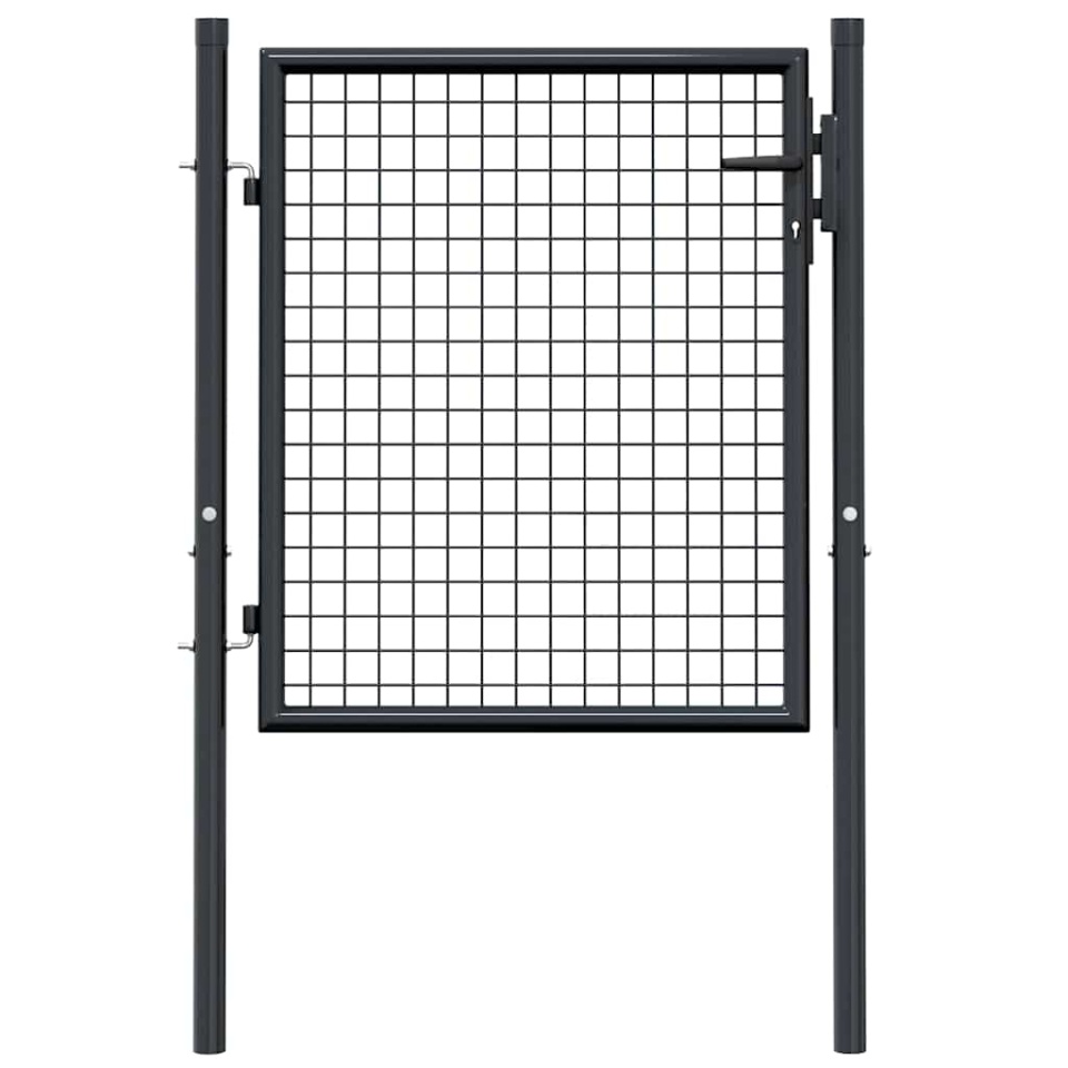 Poartă de grădină din plasă, gri, 100x125 cm, oțel galvanizat - 3 | YEO