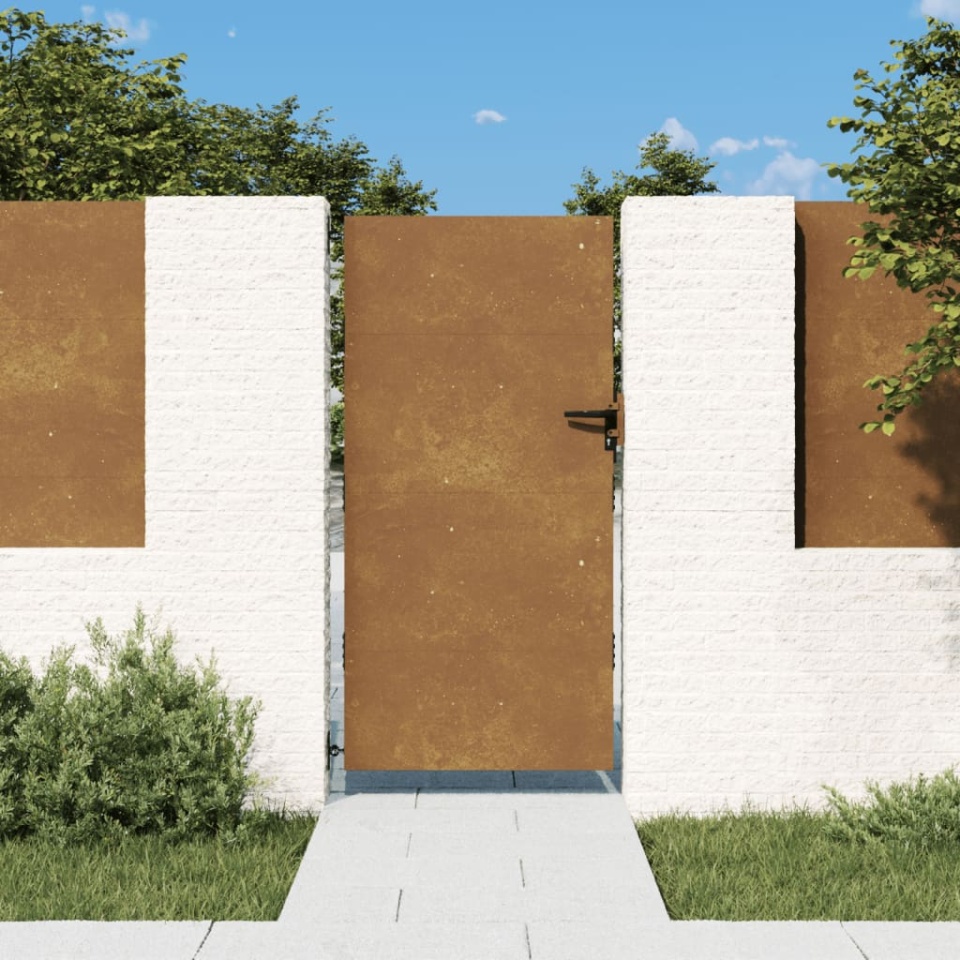Poartă pentru grădină, 85x175 cm, oțel corten