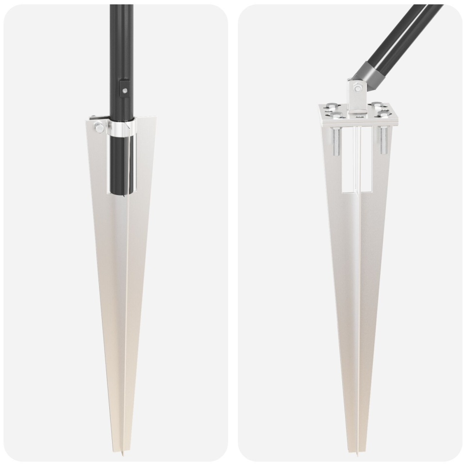 Posturi de gard cu vârf 13 pcs Ø32 mm 140 cm Oțel galvanizat - 3 | YEO