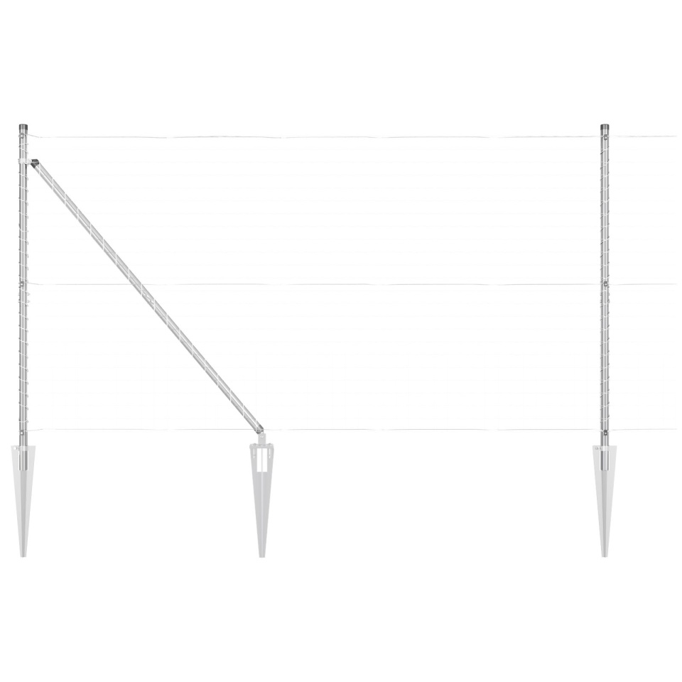 Posturi de gard cu vârf 52 buc Ø32 mm 140 cm oțel galvanizat - 3 | YEO