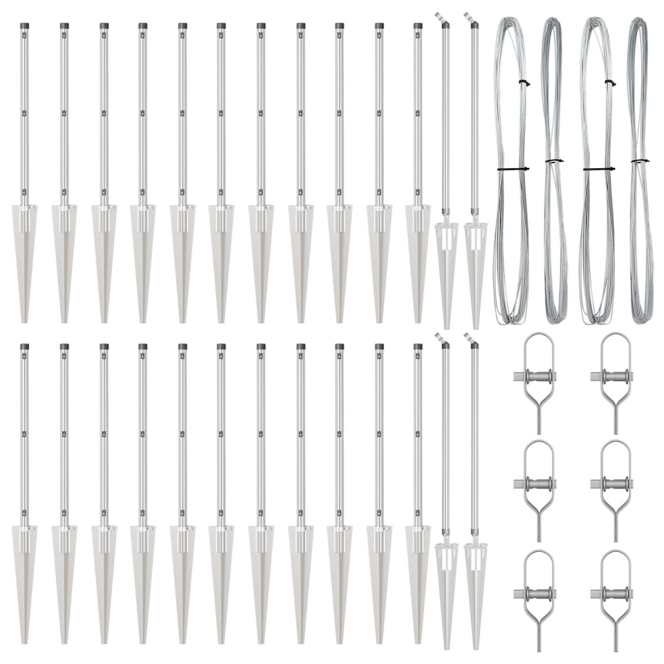 Posturi de Gardă cu Spike 26 buc Ø32 mm 60 cm Oțel Galvanizat - 1 | YEO