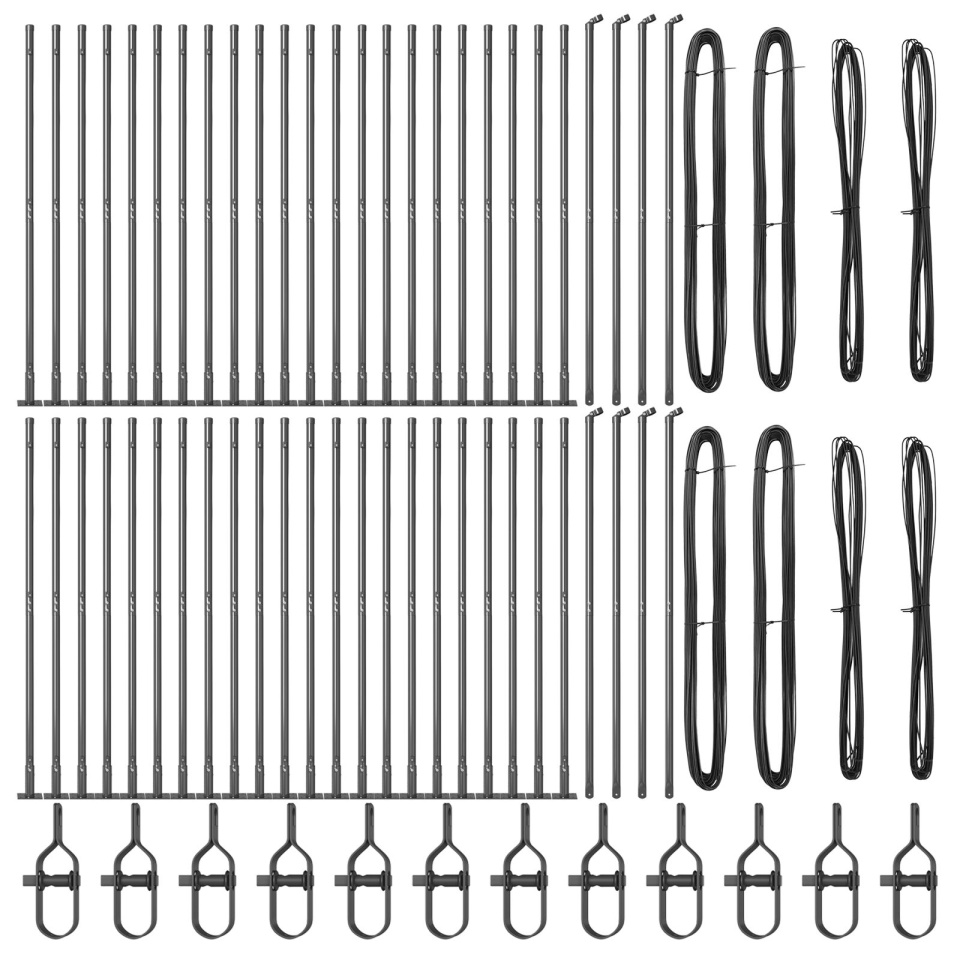Posturi fence Set de 104 Gri Oțel vopsit electrostatic - 1 | YEO