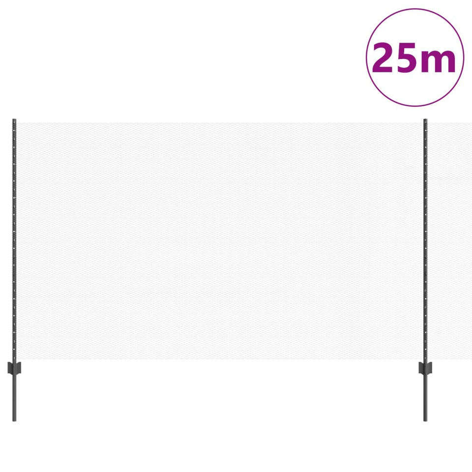 Posturi Gard 22 buc U-Channel Gri 140 cm Oțel, Gard Hexagonal Gri 1.4x25 m Oțel - 2 | YEO