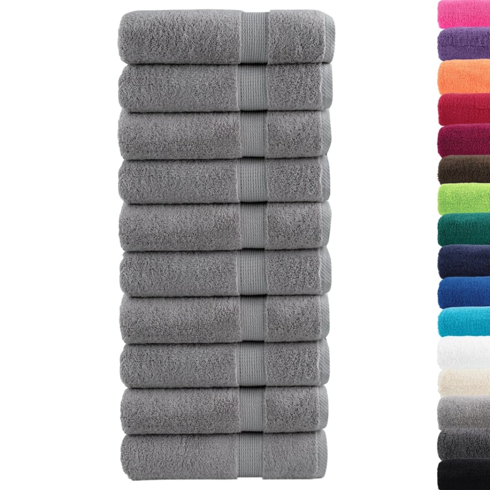 Prosoape de duș premium SOLUND 10 buc gri 70x140cm 600 gsm - 1 | YEO