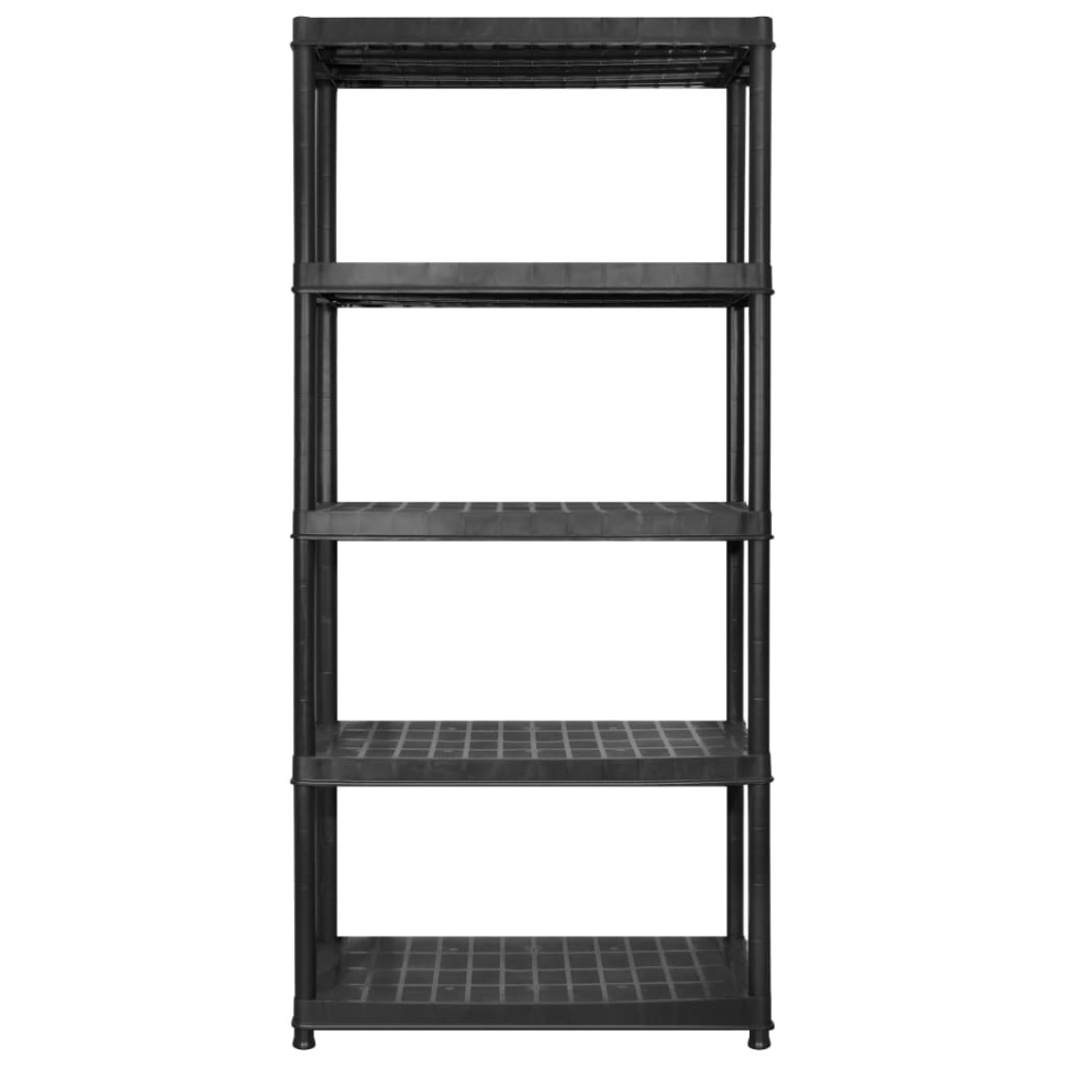 Raft de depozitare cu 5 polițe, negru, 255x40x185 cm, plastic - 2 | YEO