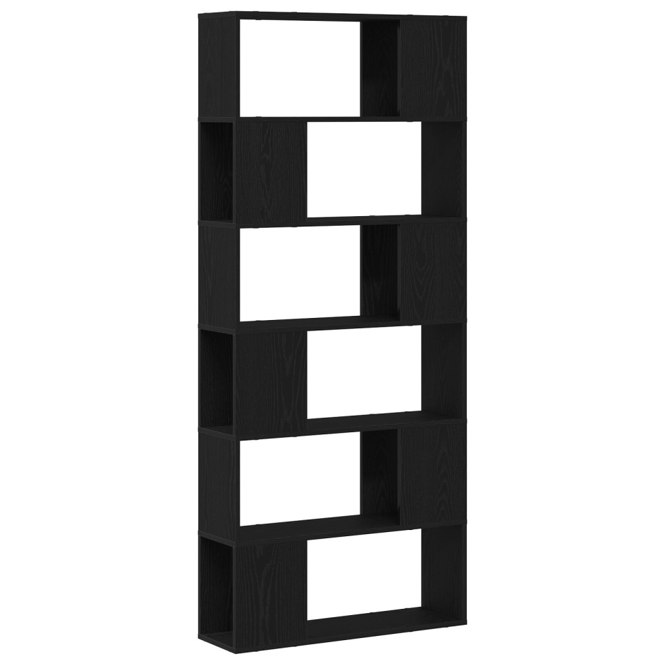 Raft pentru cărți Negru Stejar 80x24x186 cm Lemn prelucrat - 1 | YEO