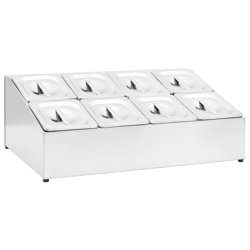 Recipient Gastronorm cu 8 secțiuni GN 1/6 oțel inoxidabil - 1 | YEO