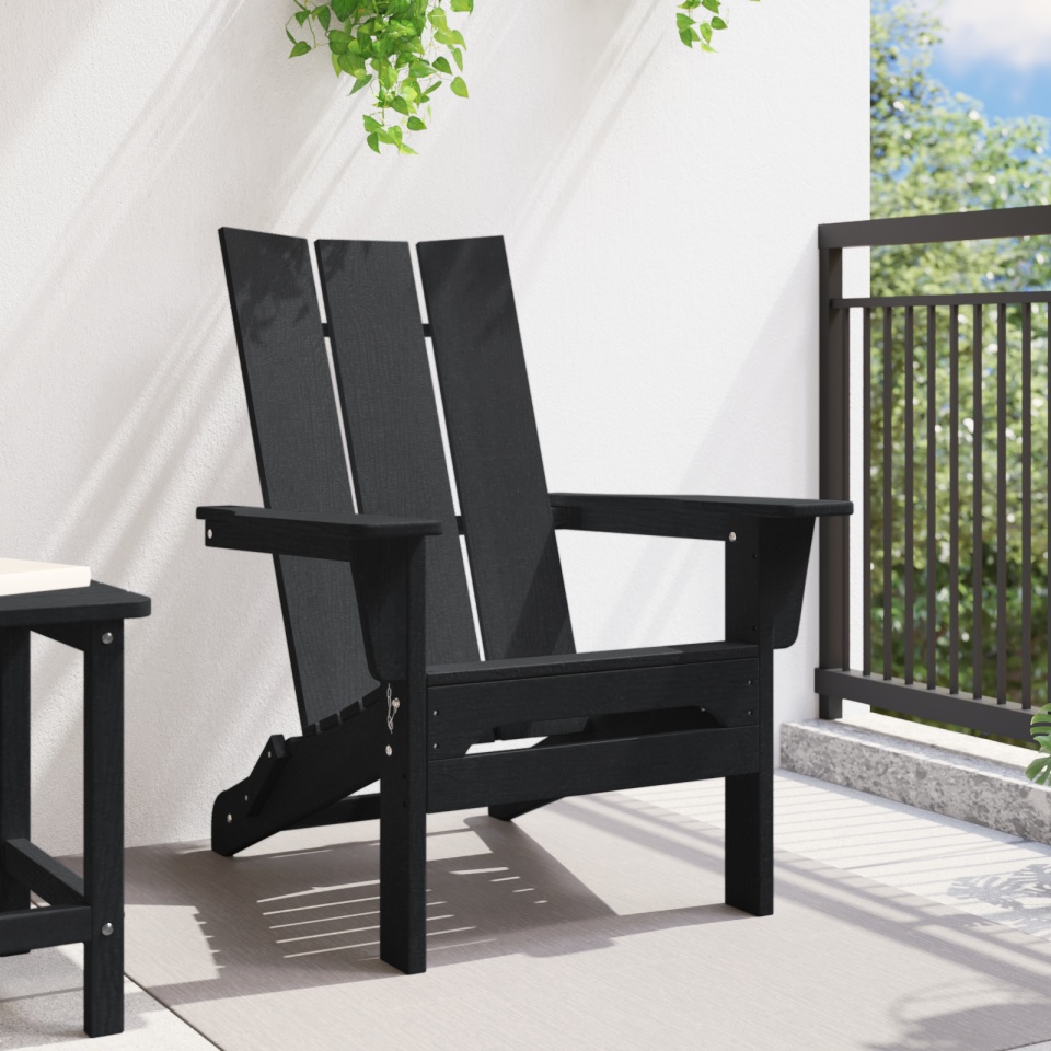Scaun Adirondack pliabil Negru 74.5x80.5x90 cm HDPE - 2 | YEO