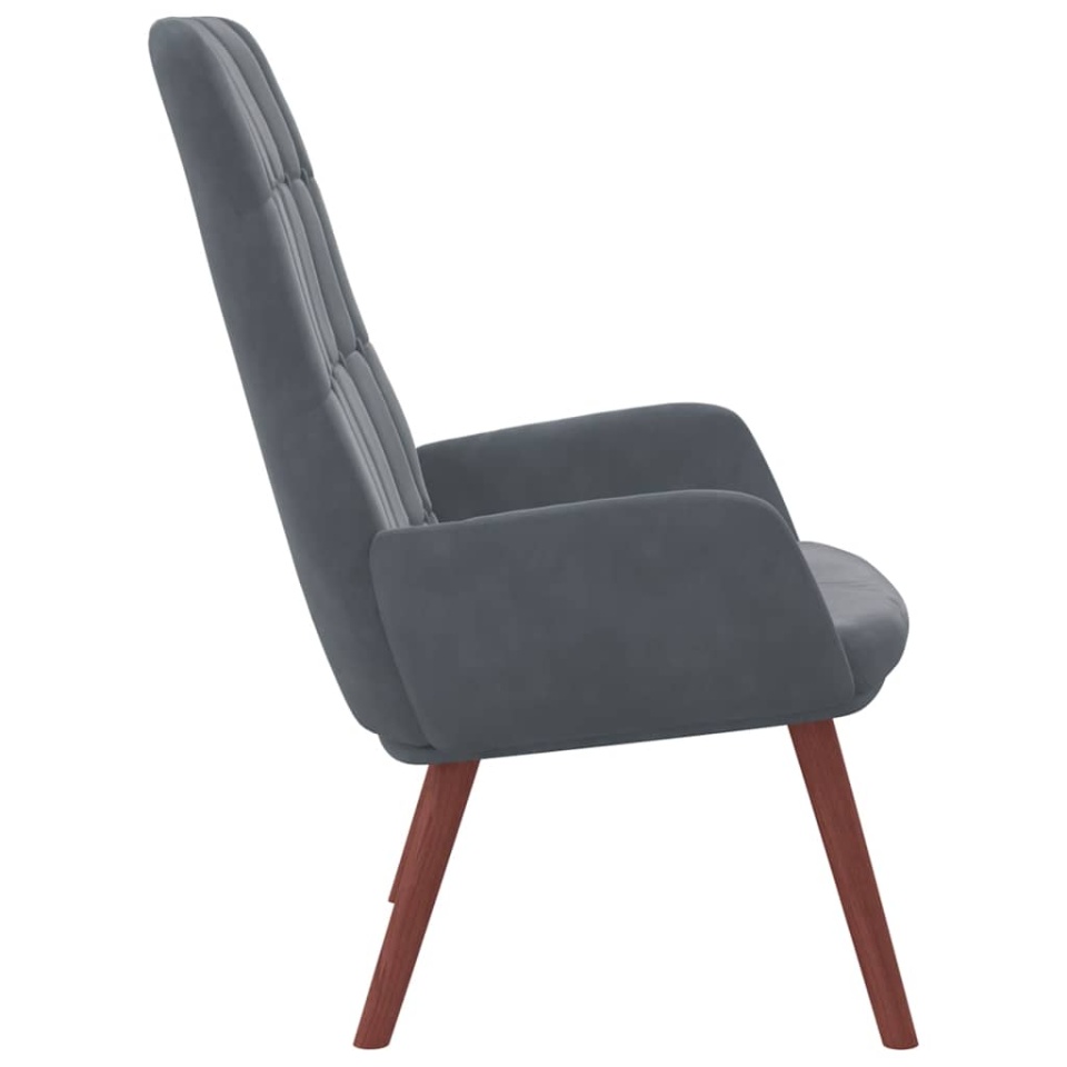 Scaun de relaxare, gri închis, catifea - 3 | YEO