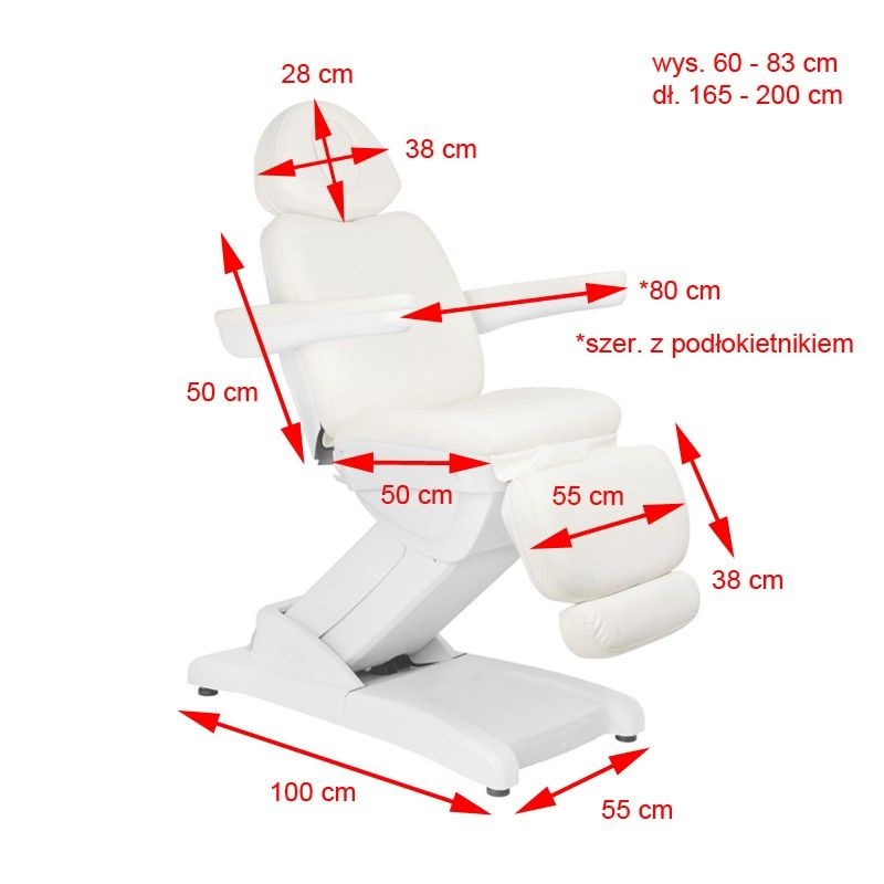 Scaun electric de frumusețe Azzurro 871 4 motoare alb - 2 | YEO