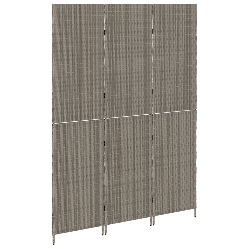 Separator de cameră 3 Panouri Pliabil Gri 147x180 cm Ratan - 3 | YEO
