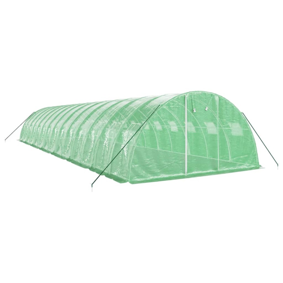 Seră cu cadru din oțel, verde, 56 m², 14x4x2 m - 2 | YEO