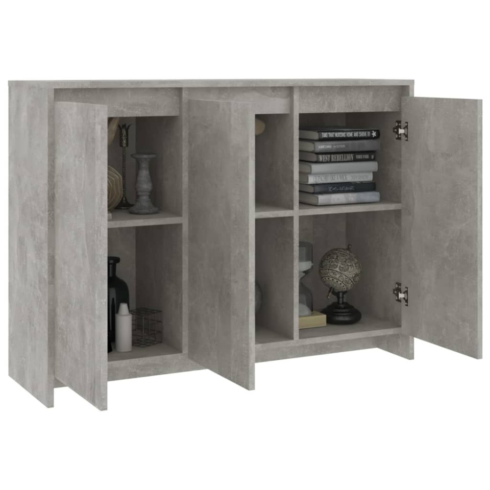 Servantă, gri beton, 102x33x75 cm, lemn prelucrat - 3 | YEO