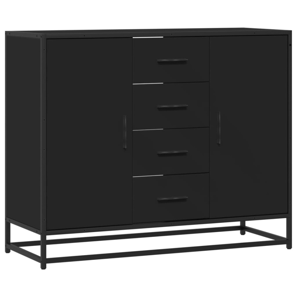 Servantă, negru, 92x35x76 cm, lemn prelucrat - 1 | YEO