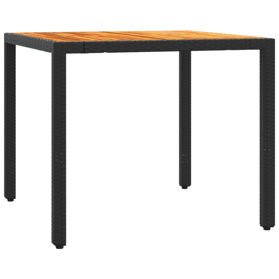 Set bistro cu perne, 3 piese, negru, poliratan - 3 | YEO