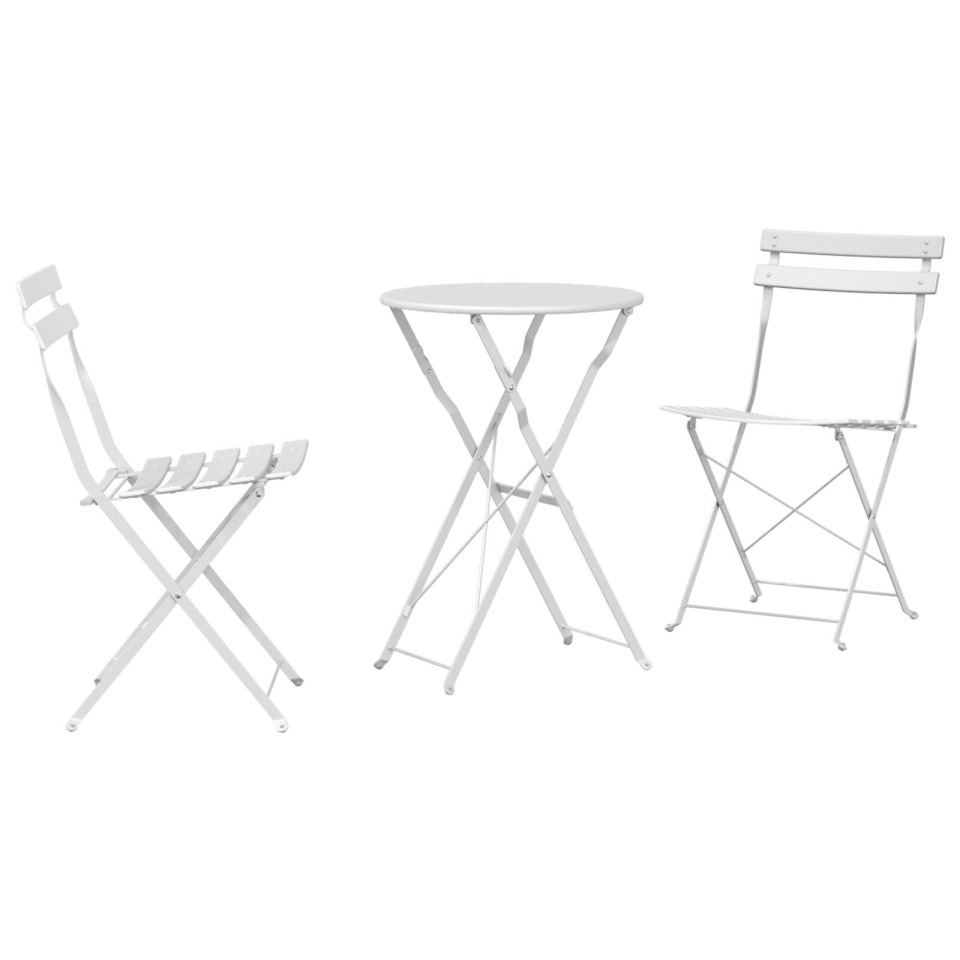 Set Bistro Pliabil 3 Piese Alb Oțel de la - 1 | YEO