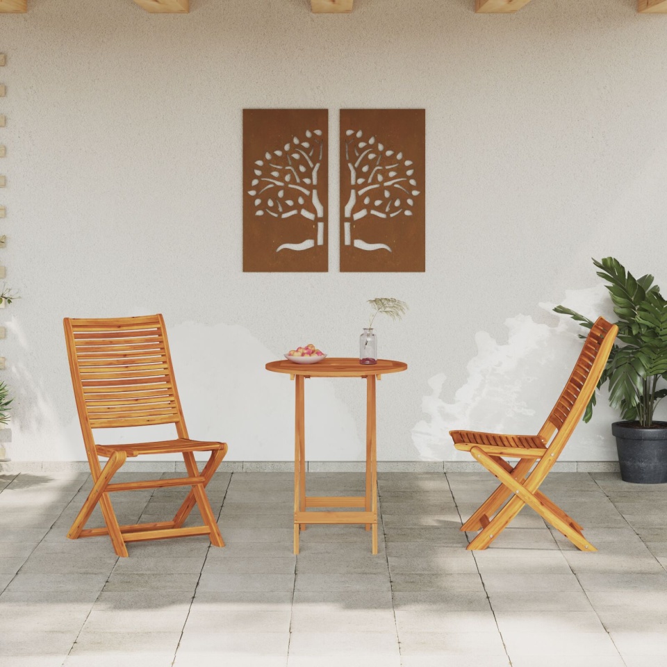Set bistrou pliabil 3 piese din lemn masiv de acacia - 3 | YEO