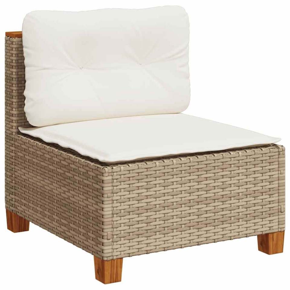 Set canapele de grădină, 9 piese, cu perne, bej, poliratan - 3 | YEO