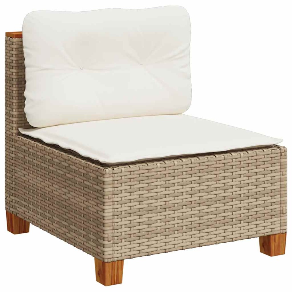 Set canapele de grădină cu perne, 6 piese, bej, poliratan - 3 | YEO
