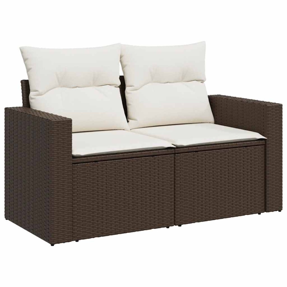 Set canapele de grădină cu perne, 7 piese, maro, poliratan - 3 | YEO