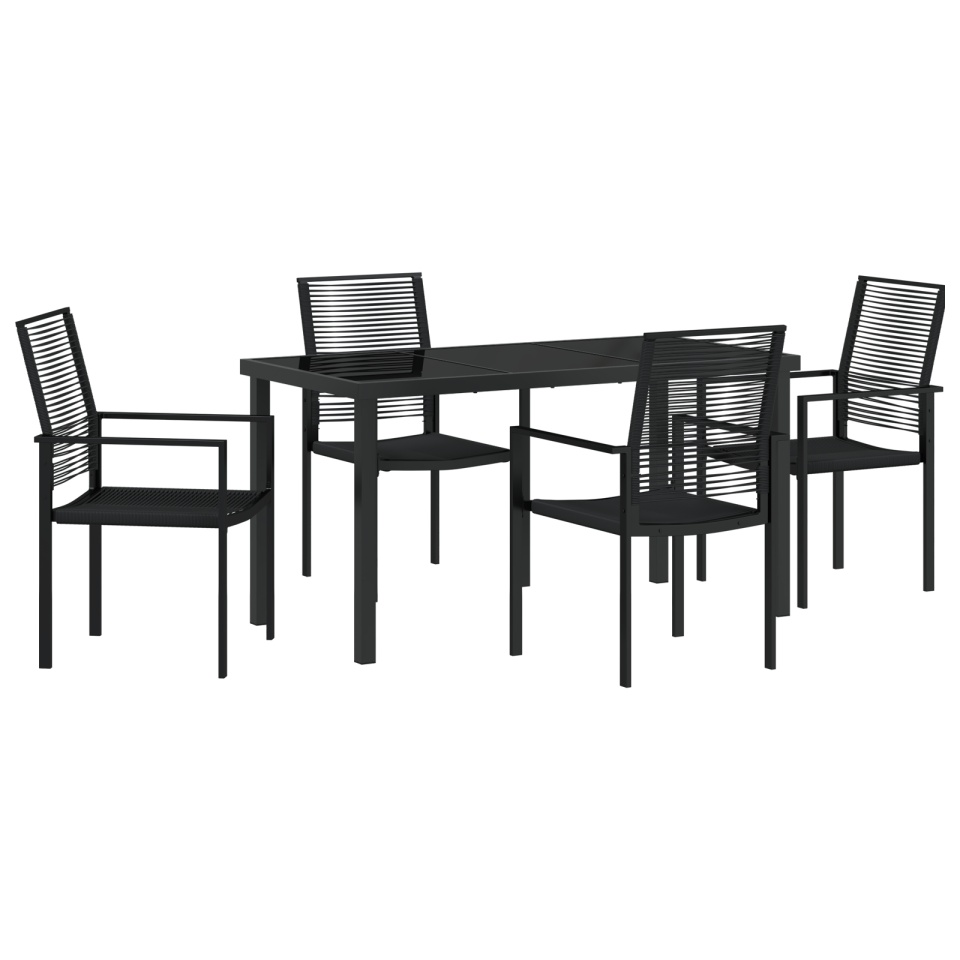 Set de 5 Piese de Dining pentru Grădină Negru Rattan PVC - 1 | YEO